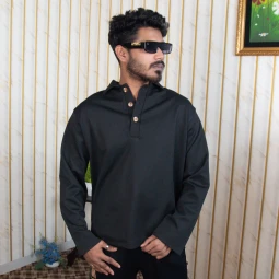 Premium Formal Button Polo (Black)